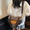 Simple Fashion Women's Bag Contrast Canvas Bag Women's Large Capacity Retro Contrast Patchwork Cloth Bag New Shoulder Handbag