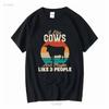 I Like Cows And Maybe 3 People T Shirt Funny Vintage Retro Vintage Washed Designer Clothes Stylish Streetwear Slightly
