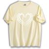 Unisex Loose Fit Crewneck Cotton T-Shirt, Skeleton Hands Forming Heart Shape Gothic Love Halloween Spooky Graphic Tee