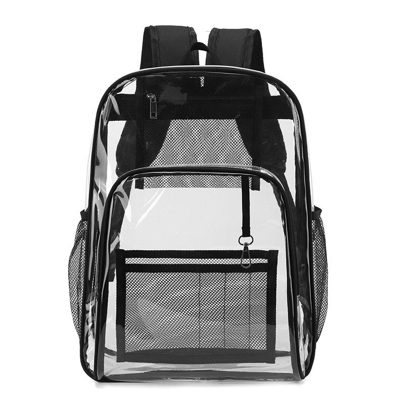 Transparent PVC backpack large-capacity student transparent multi-pocket schoolbag