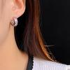 Zircon Heart Hoop Earrings: Japanese & Korean-Inspired Women's Fashion, Elegant Simple Design, Light Luxury Jewelry.