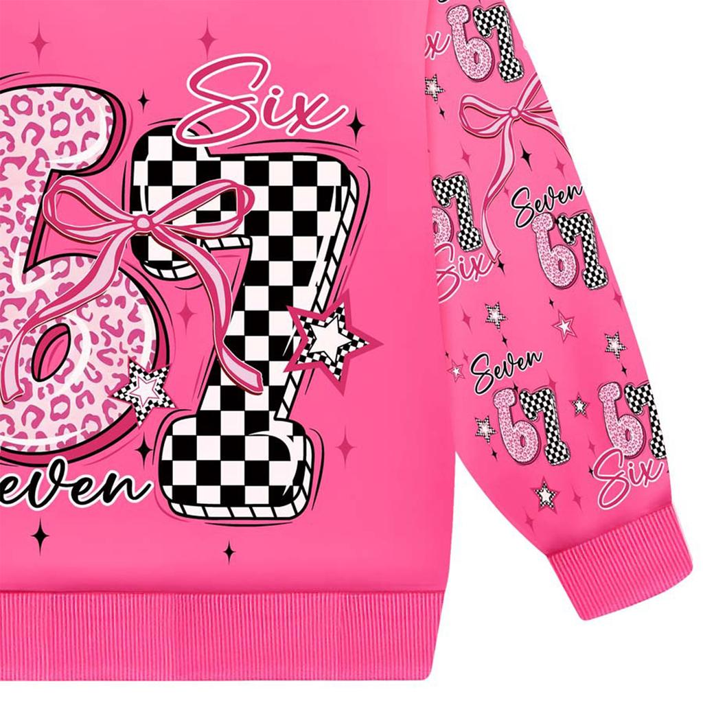 Modna dziecięca bluza z długim rękawem, nadrukiem i kapturem, luźna, dopasowana