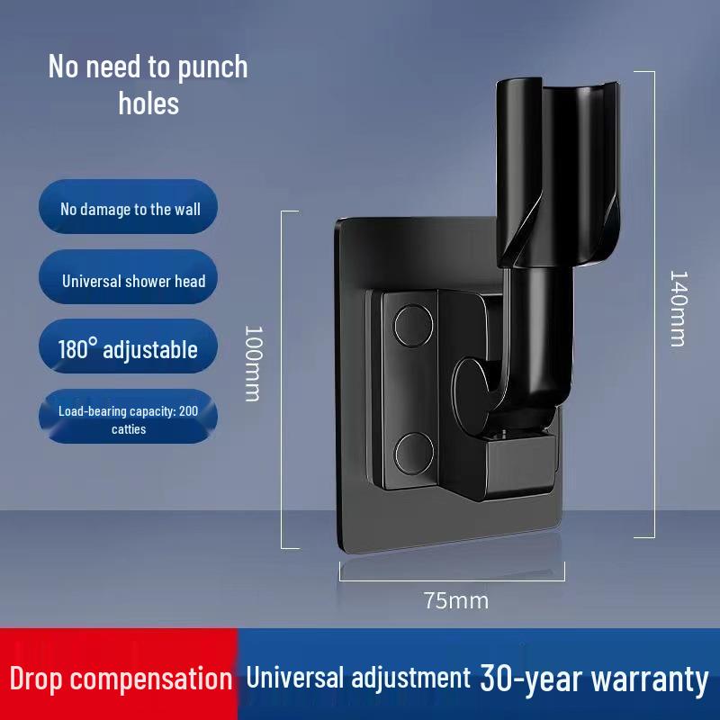 Verstellbarer, bohrfreier Duschkopfhalter mit Kugelgelenk für Regenbrausen