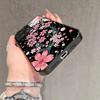 Pink Sakura Floral Pattern Tempered Glass Phone Case For iPhone 17 16 15 14 13 12 11 Pro Max 17Air 16E 7 8 Plus XR XS X Cover