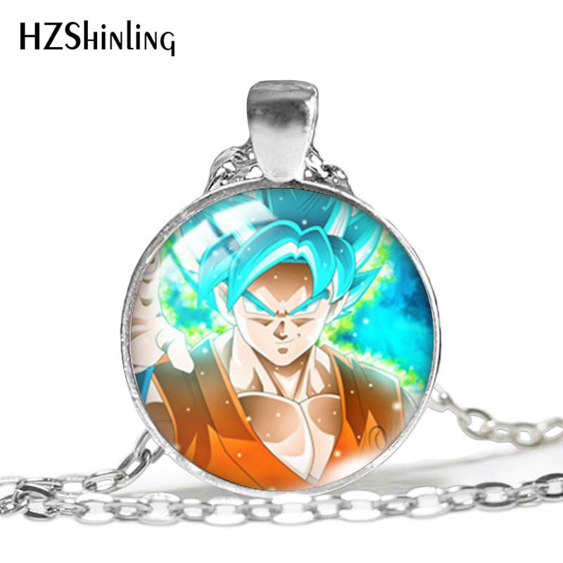 Stunning Seven Dragon Balls Anime Jewelry Necklace With Geometric Glass Pendant