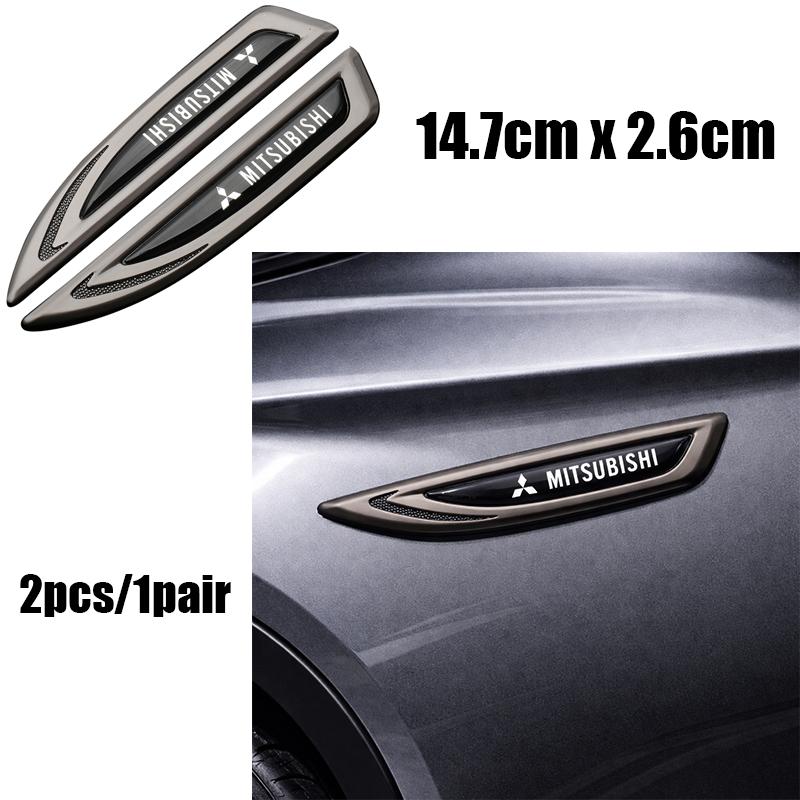2pcs Mitsubishi metal Car Fender side logo Car door Rear Bumper tail door Emblem car door Car emblem sticker styling Accessories 2pcs Fender side