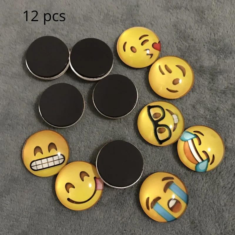 12 magneți rotunzi de frigider din polistiren cu fețe zâmbitoare - magneți decorativi adorabili pentru bucătărie, birou, tablă albă, dulap, dulap