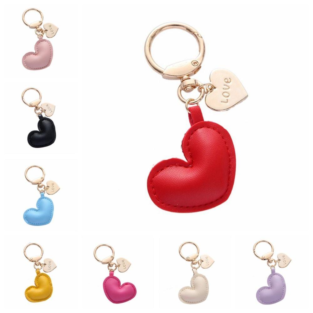 PU Leather Love Keychain Bag Decoration Bag Pendant Trendy PU Leather Hanger  Women