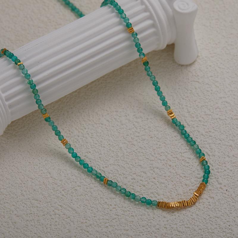 S925 Sterling Silver Natural Chalcedony Colored Treasure Bracelet Women'S Fashion Personalized Hand Pure Work String Broken Silver Xiaohongshu