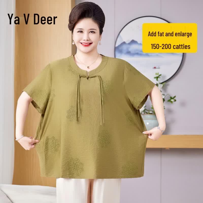 Yalu Plus Size Chinese Style Short Sleeve T-Shirt for Women 8XL