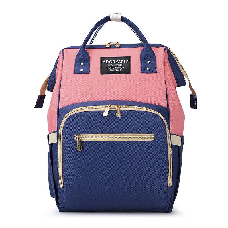 Upgraded Large Capacity Waterproof Mummy Bag - Lightweight Double Shoulder Mother & Baby Color Block Bag