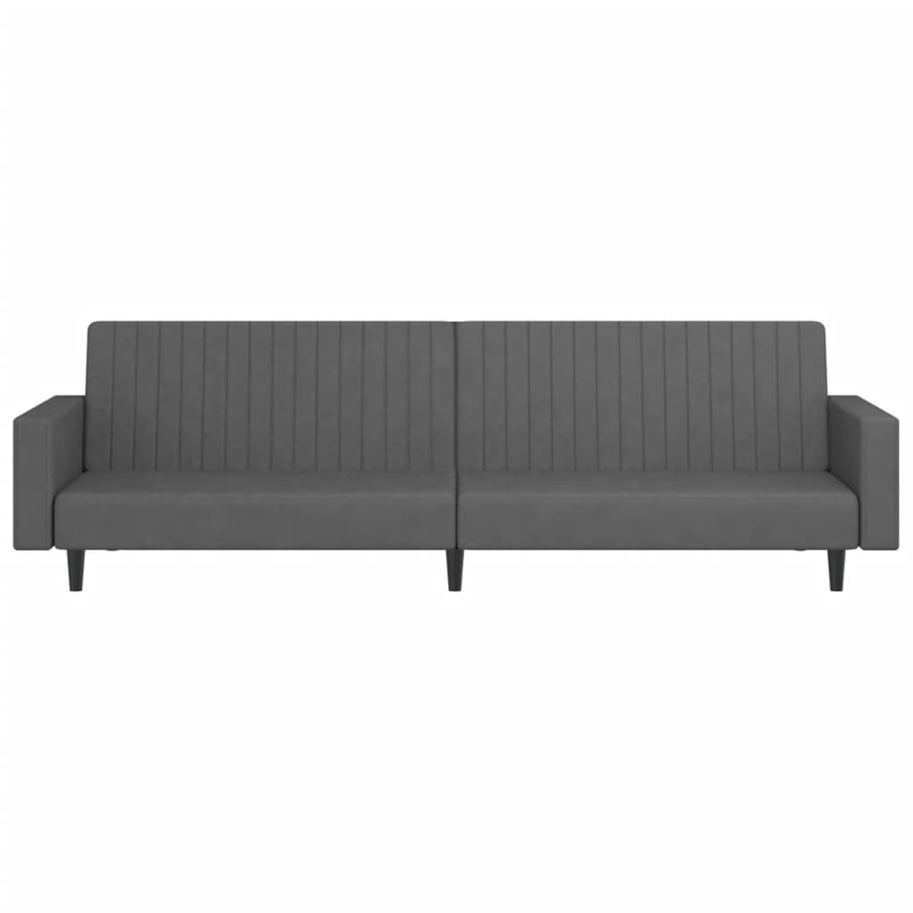 Vidaxl 2-Seater Sofa, Dark Grey, Upholstered In Velvet