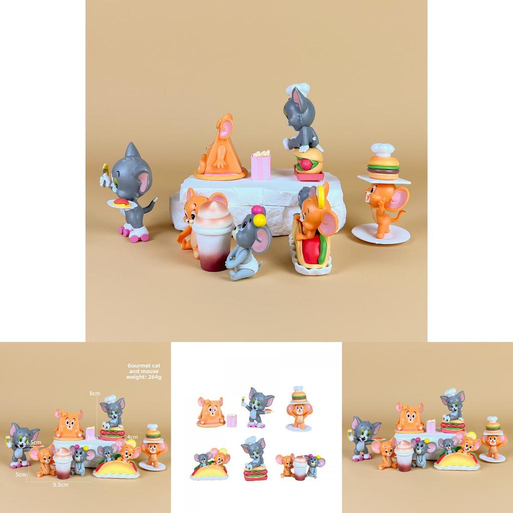 Tom And Jerry Cartoon Pvc Model With Hamburger Friesfor Design For Figure Collectors