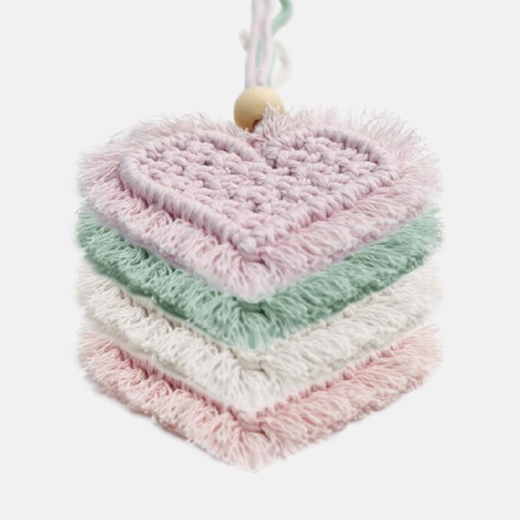 Fashion Car Home Garden Hand-woven Love Pendant Auto Rear View Mirror Ornament