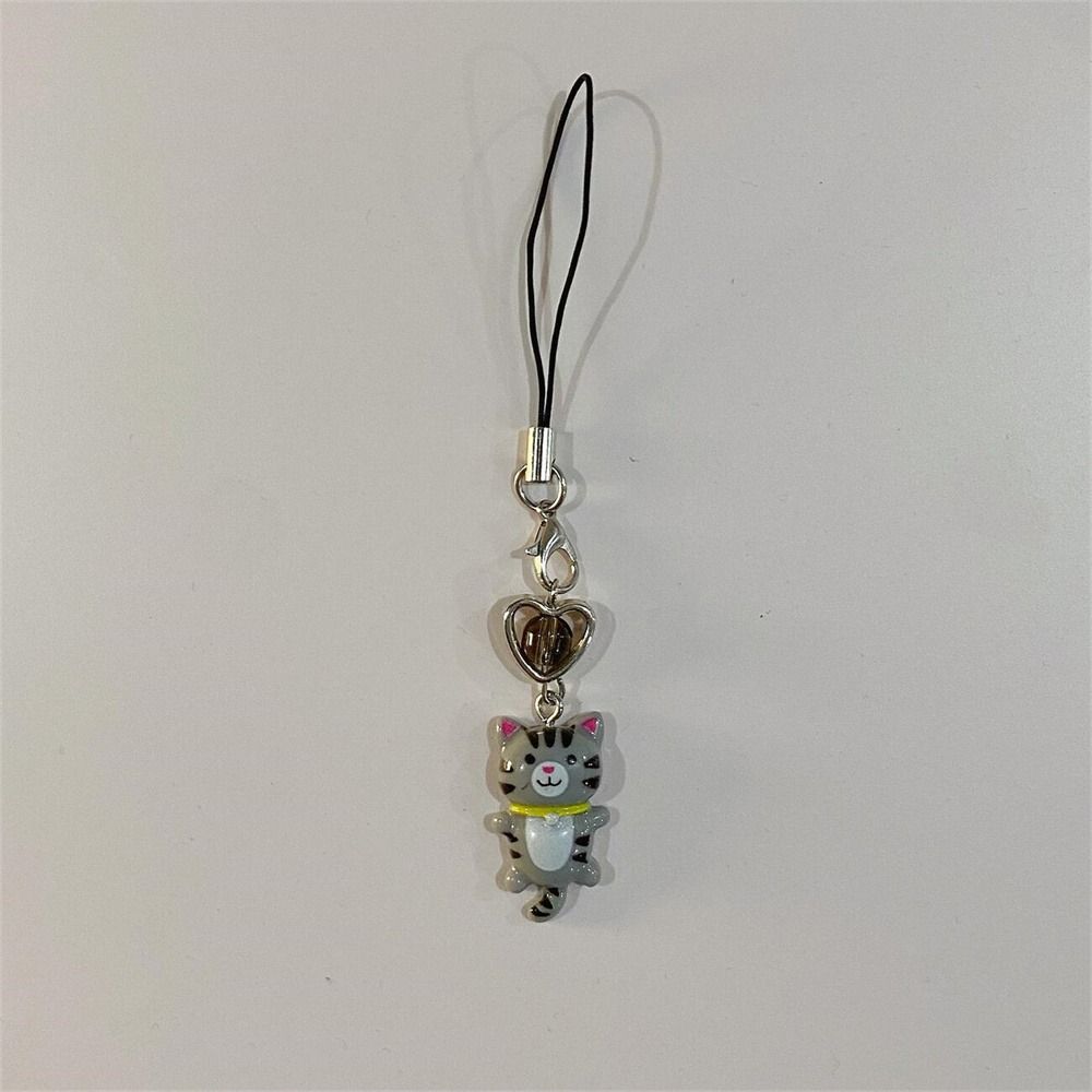 Cat Pendant Y2K Phone Charm Anti Lost Phone Lanyard Cat Phone Strap Backpack Ornament
