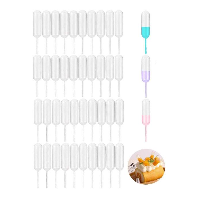 400pcs 4ml Plastic Pipettes Squeeze Transfer Pipettes Suitable for Chocolate, Cupcakes, Strawberries and Chocolate, Birthday Party and Holiday