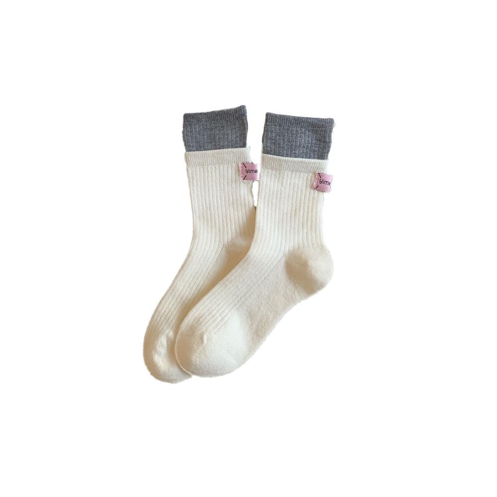 Female Autumn and Winter Warm All Kinds of Soft and Delicate Cloth Standard Wool Tube Pile Socks
