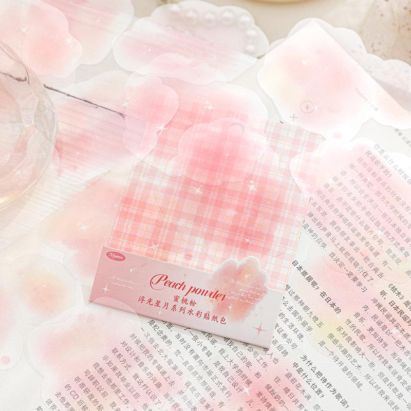 20pcs Watercolor Gradient Sticker Pack, Soft Color-Blend Decorative Stickers for Hand Account Embellishments, Notebook Decoratio