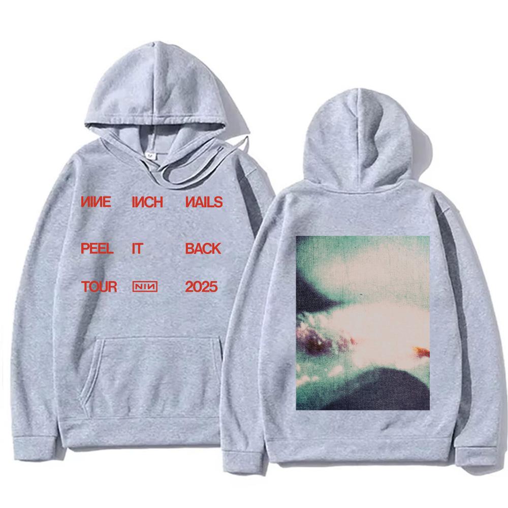 Mikiny Rocková kapela Nine Inch Nails Peel It Back Tour 2025 Mikina s kapucí Hip Hop Unisex Streetwear Tričko Pánské Dámské Oblečení Pulovr