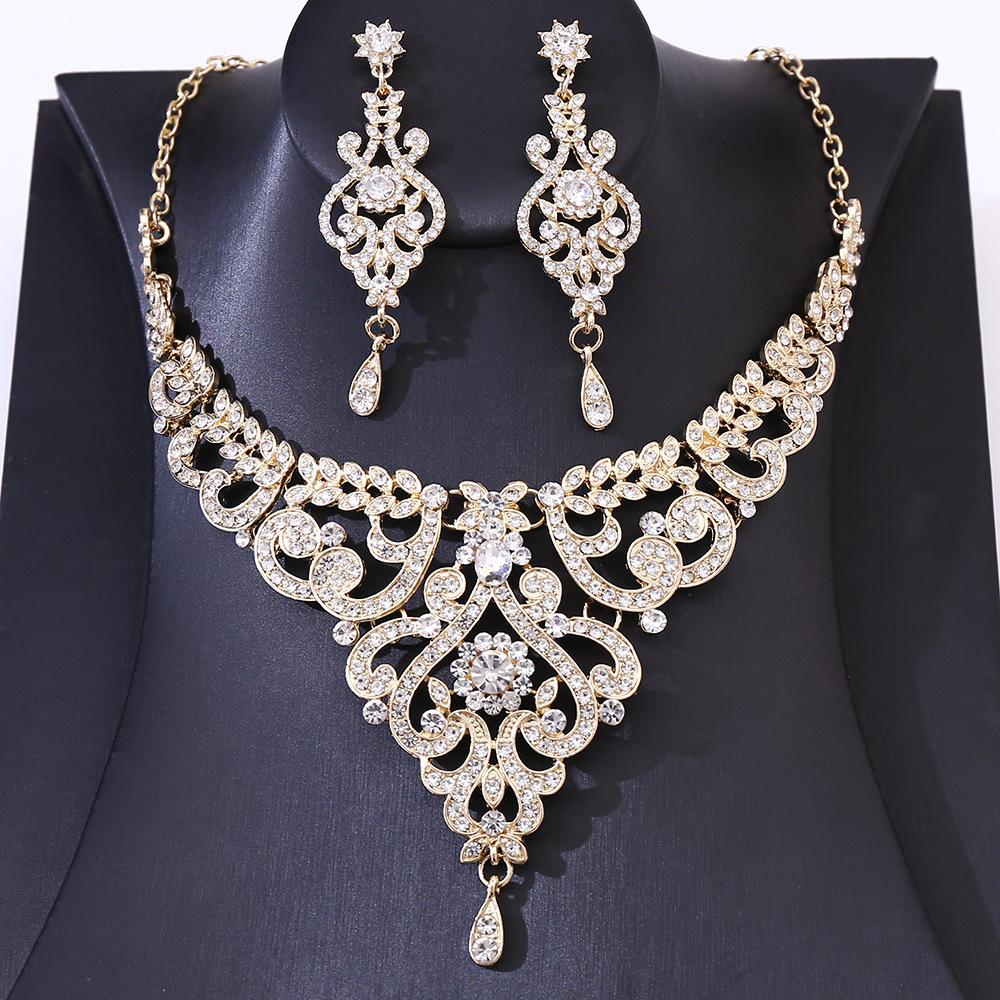2026 Wedding Accessories, Jewelry Necklace, Earrings, Bridal Set, High-end Short Women's Evening Dress, Light Luxury Two-piece Set