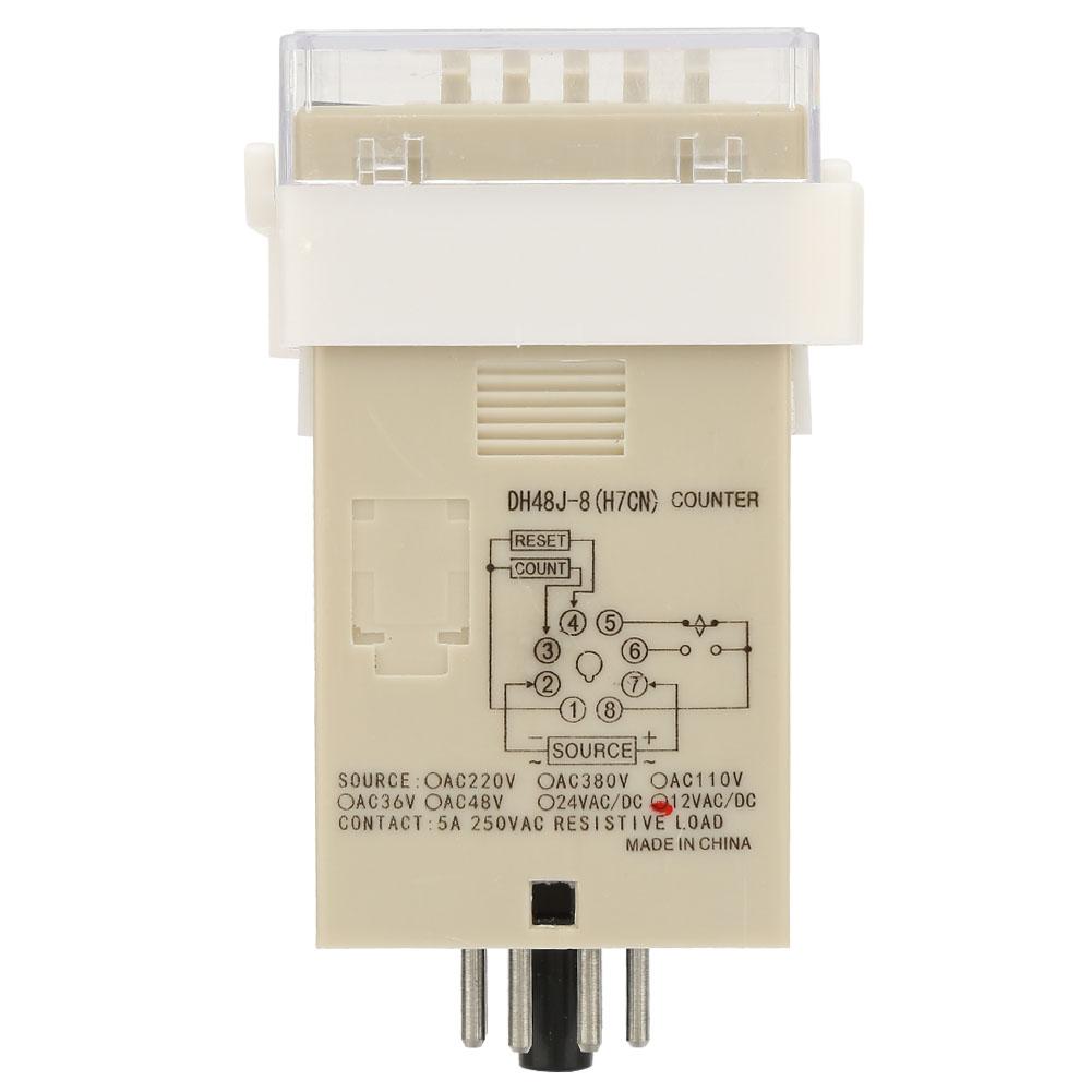 O111ROM DH48J 8 LCD Digital Electronic Counter 8 Pins Delay Time Relay 0 999900(12VAC DC)