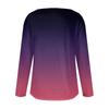 Damen T-Shirt mit Rundhalsausschnitt, modischer Taille und Farbverlauf-Print, langärmelig