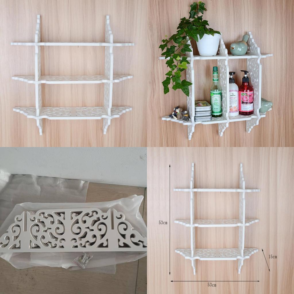 Pvc Wall Mount Storage Shelf With Multipanel Design For Home Office Organization