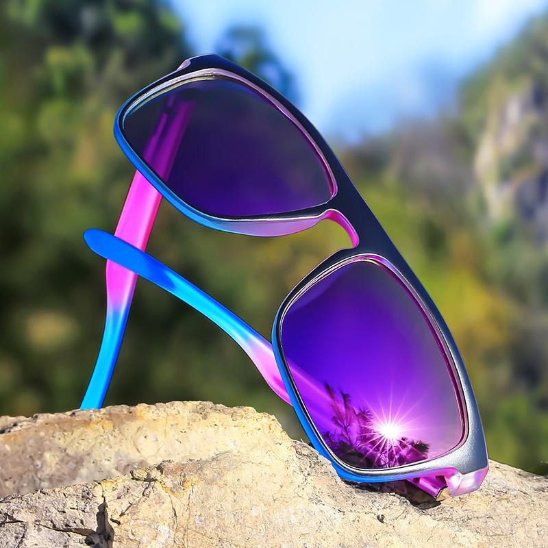 1/2pcs Classic Square Sunglasses for Men Women Gradient-Colored Temples Couple Set UV Protection Fashion