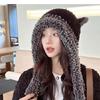 Thicken Windproof Beanie Plush Cute Bear Ear Shape Trapper Hat for Adult Teens