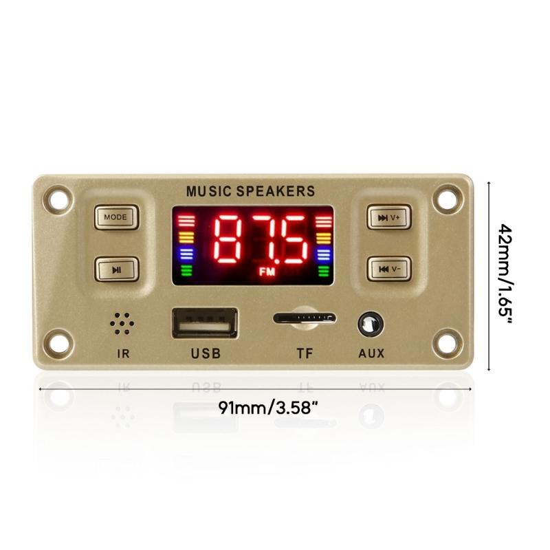 2x50W 100W Amplifier Bluetooth-compatible MP3 Decoder Board 12V DIY MP3 Player Car Radio Module TF USB Microphone Record