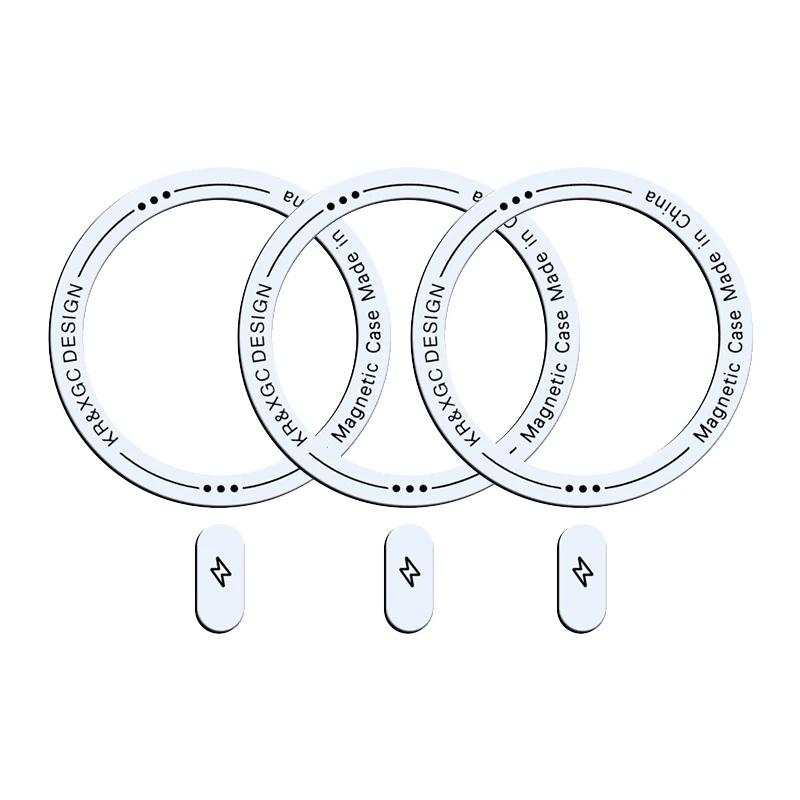 6-1Pcs Magnetic Metal Sticker Rings for Iphone 14 13 12 Plus 15 ProMax Ultra-Thin Magsafe Magnetic Wireless Charger Metal Plate