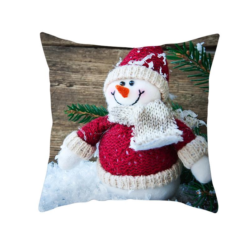 New Christmas Snowman Pillow Cover Festive Home Sofa Pillow Cover