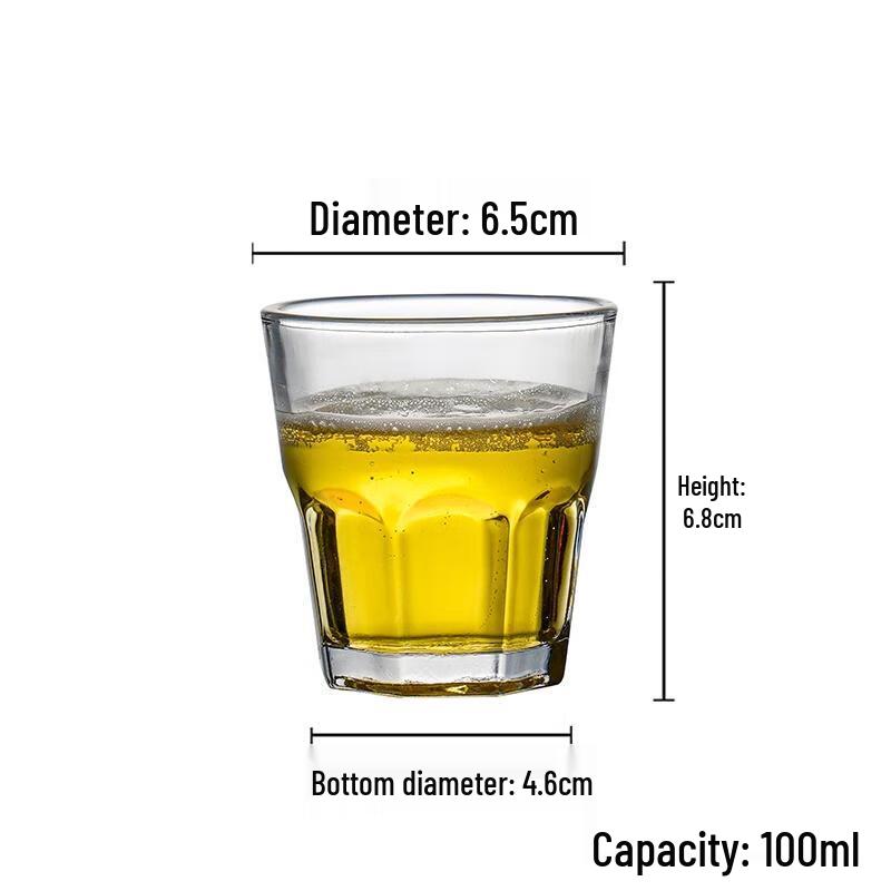 HANDUNYOU Tempered Octagonal Drinking Glass, 100ml