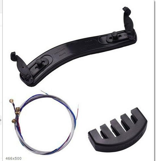 Набор аксессуаров для скрипки: Черный мостик, струны и сурдина чёрный