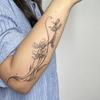 Tattoo Sticker Arm Flower High Sense Personality Simple Tattoo Sticker Waterproof Lasting Non-Reflective