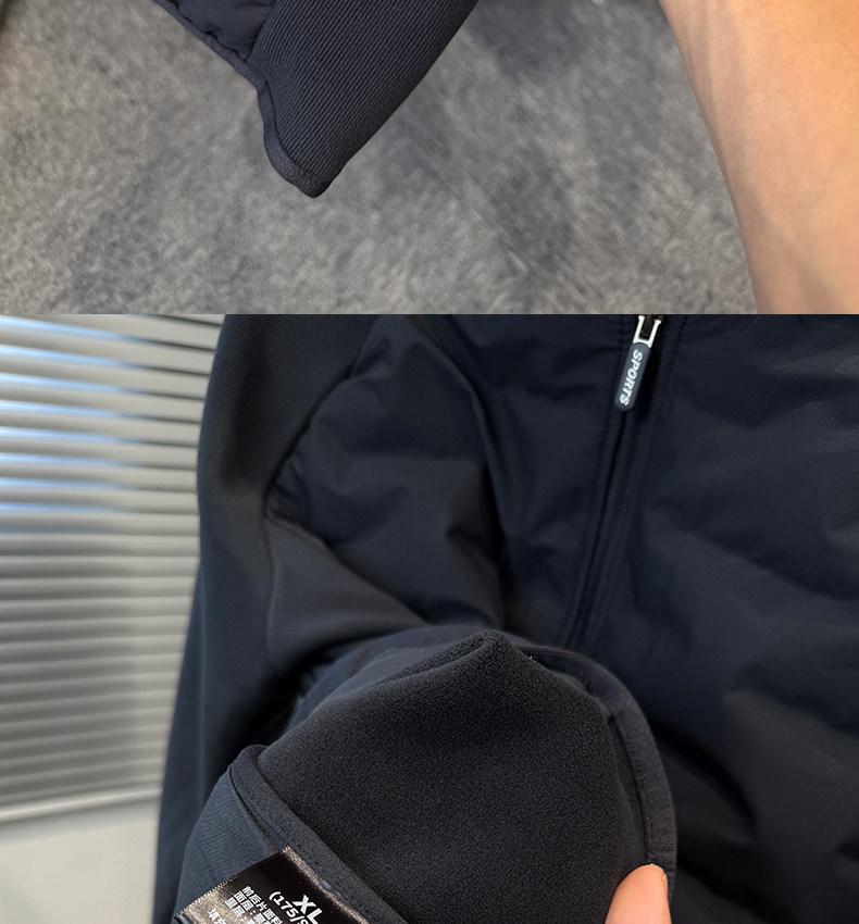 Men's Ribbed Cotton Padded Jacket - Warm Stand Collar for Autumn/Winter, Suitable for Mid-Age and Youth, Casual Versatile Layering.