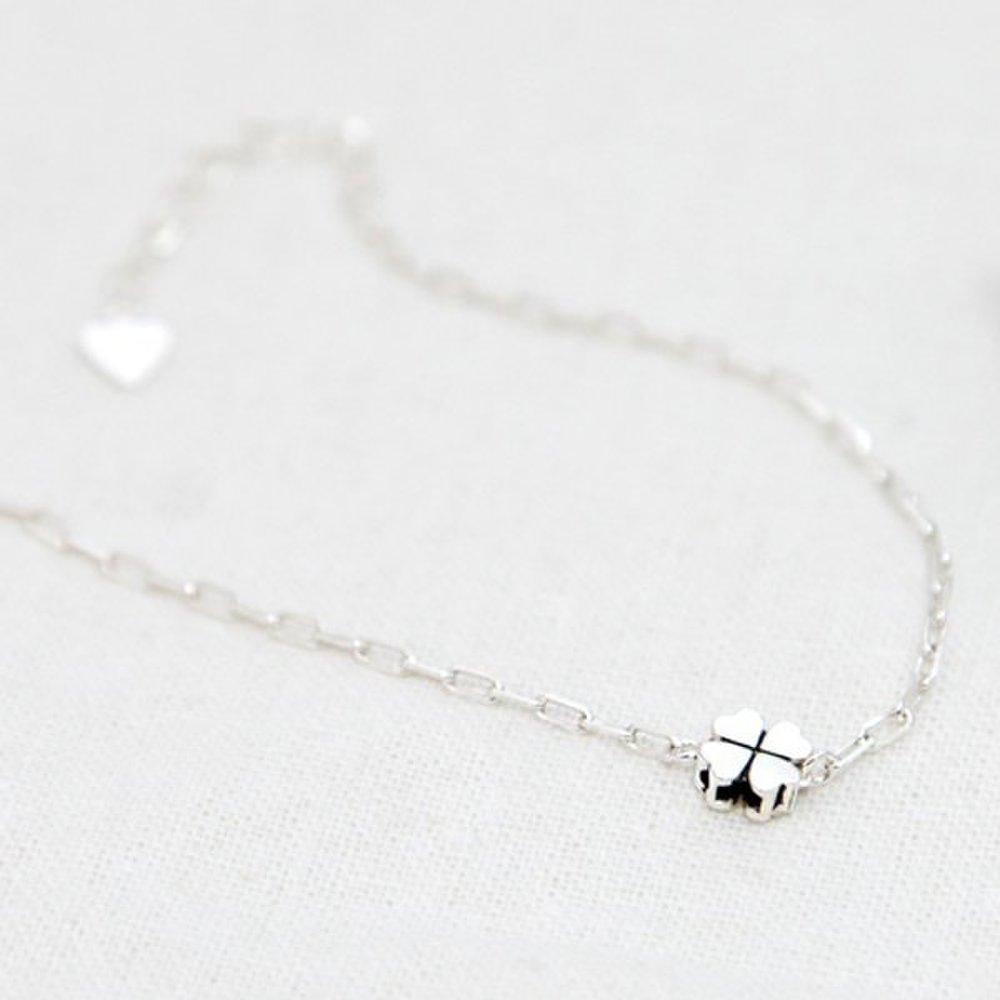 Clover 92.5 Silver Chain Lucky Bracelet
