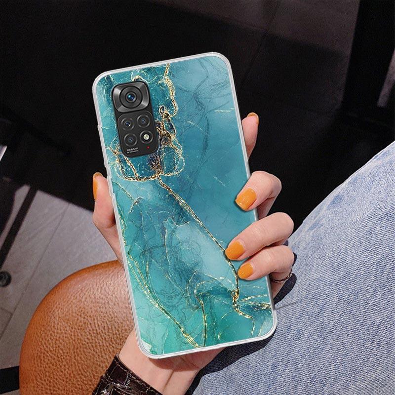 Fashion Gold Pink Geometric Marble Phone Case For Xiaomi Redmi Note 15 14 13 12S 12 11 Pro Plus 14S 11S 11E 10 10S 11T 5G Person