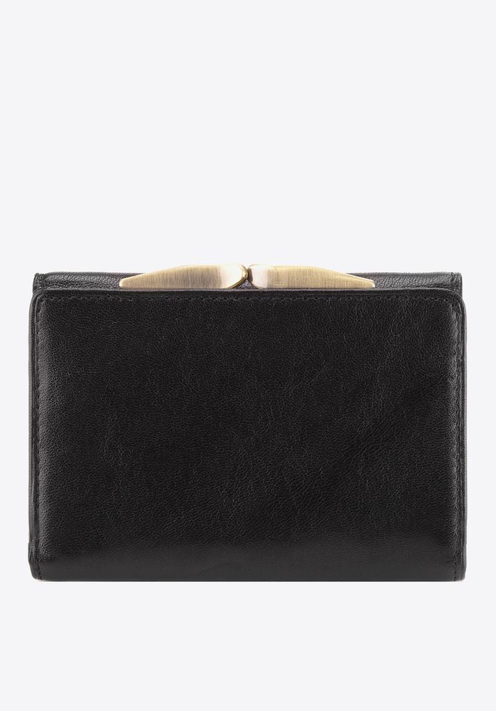 Wittchen Women's Leather Wallet With A Coat Of Arms On A Clasp, Black, Natural Leather