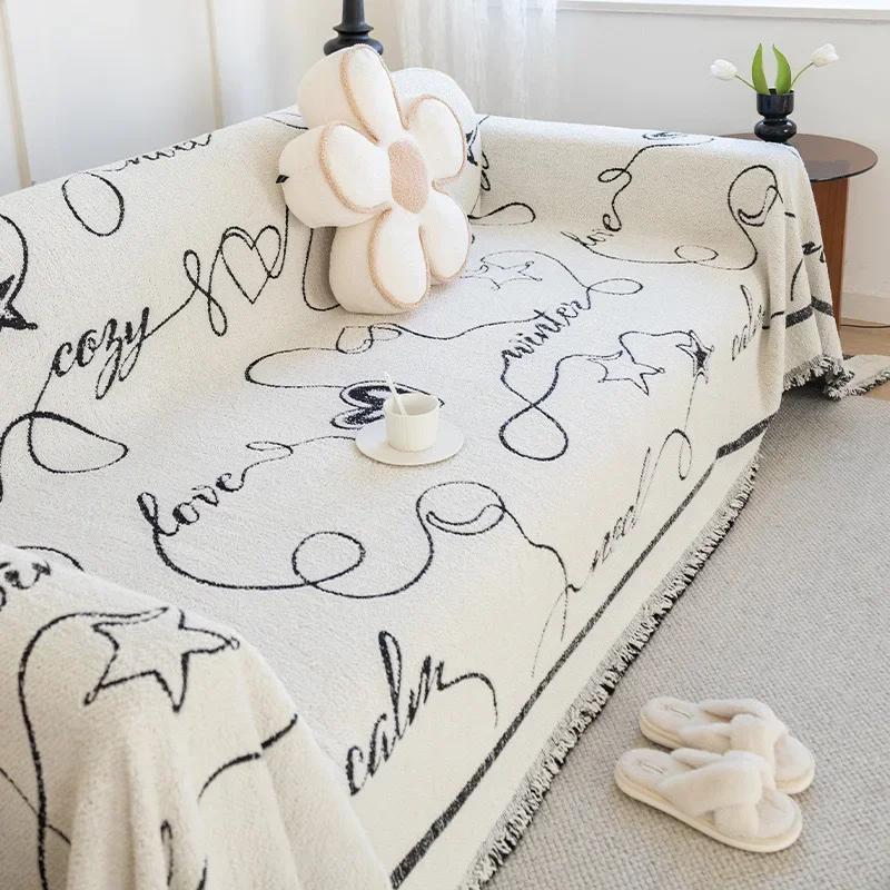 Fireworks Jacquard Sofa Towel Cover Cloth Universal Cover Thickened Full Cover Cushion Living Room All-season Universal Blanket