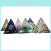 Unique Handmade Orgonite Pyramid With Natural Crystal Macadam For Radiant Home Decor