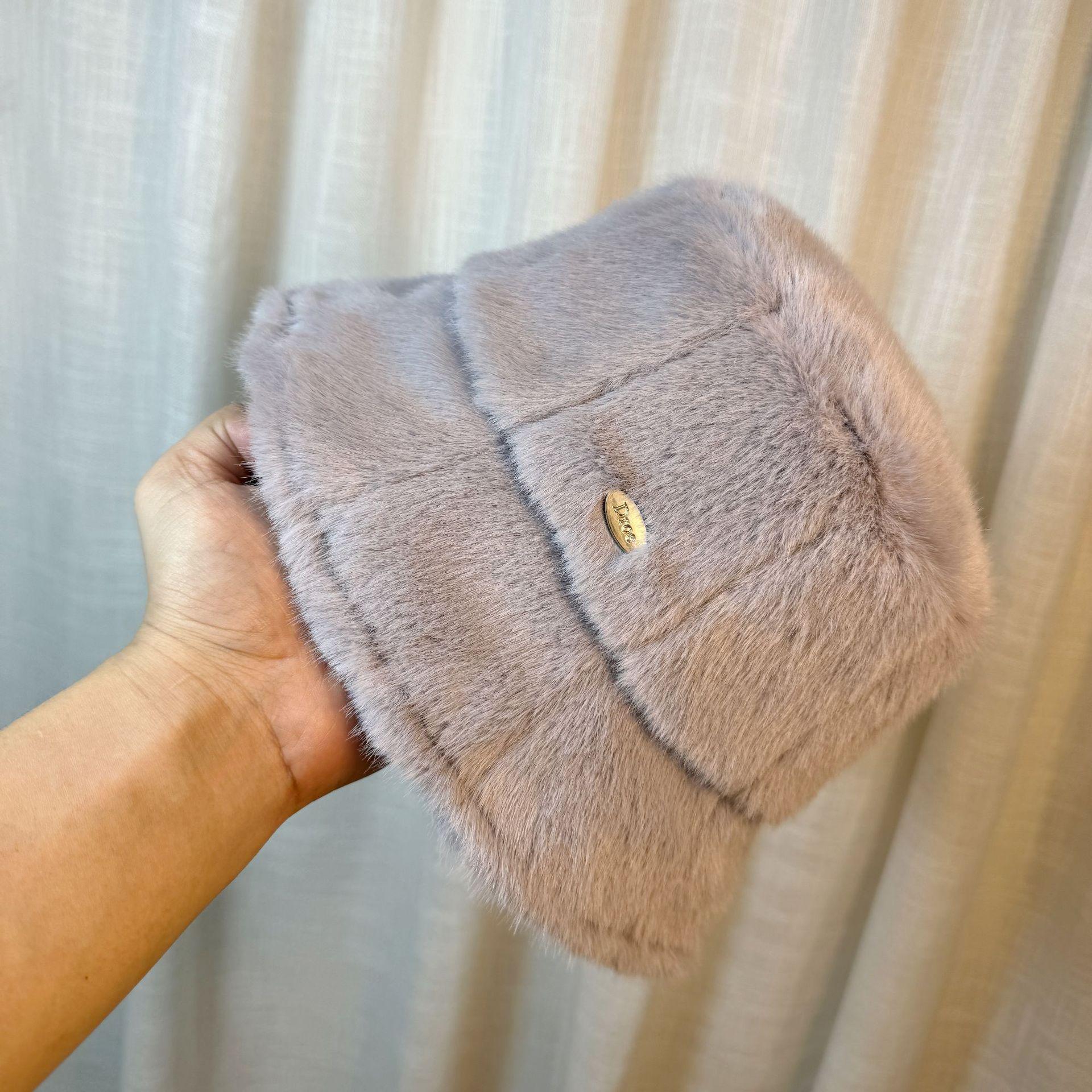 

Плюшевая шляпа женская осенне-зимняя новая утолщенная с защитой ушей теплая шляпа-ведро повседневная шляпа-котелок one size серый