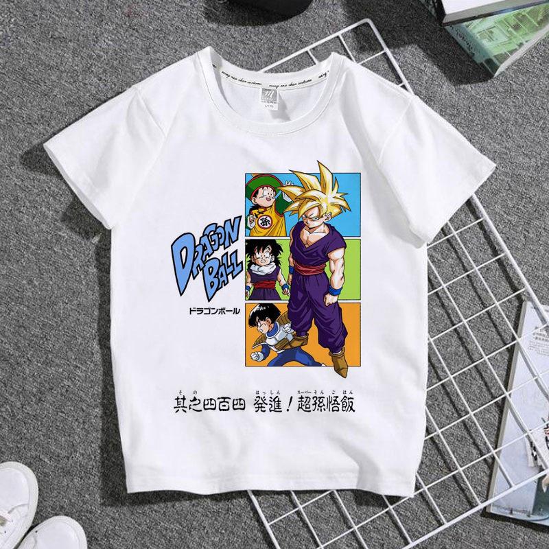 2026 Latest Dragon Ball Cartoon Printed Thin Tshirt Shortsleeved Boys Allmatch Halfsleeved Parinchild Top