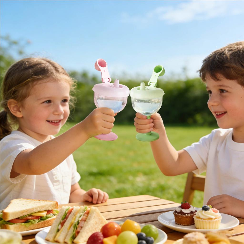 Baby Sippy Cup With Stem, Children's Straw Water Cup, Drop-proof With Scale.