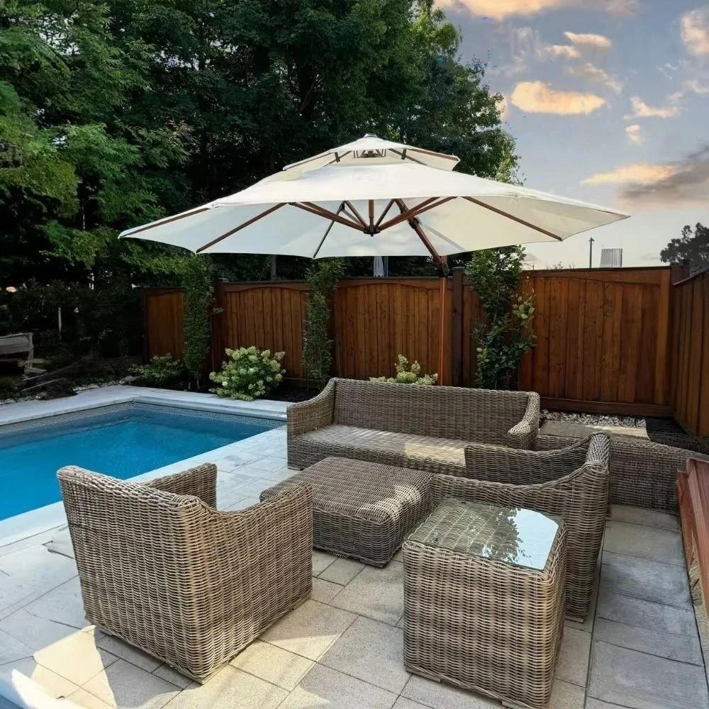 High Quality Patio Umbrella Round Outdoor Parasol Nordic Beach Umbrella Balcony