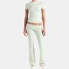 SKIMS Solid Color Slim Fit Round Neck Short Sleeve T-Shirt Women Tops Mint-Green APTSH0638SPN