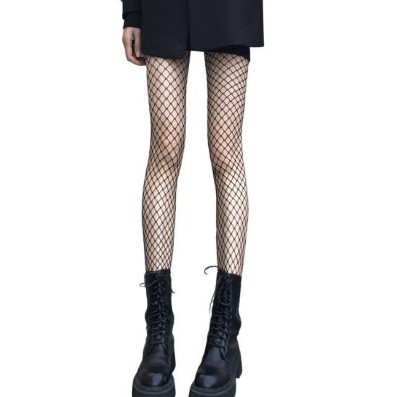 Stockings Fishnet Mesh Solid Color Hollow Out Skinny Beautify Legs Soft Elastic Women Pantyhose