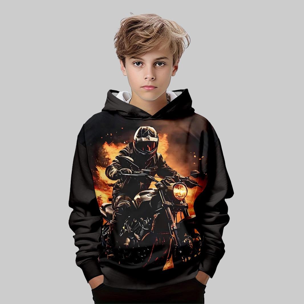 

Осенние толстовки с графикой экстремальных видов спорта с 3D-принтом, модные повседневные спортивные толстовки с длинным рукавом для детей и мальчиков 110