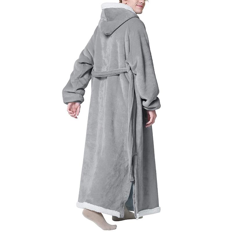 Cozy Hooded TV Blanket: Warm Fleece Pajamas & Robe for Autumn/Winter