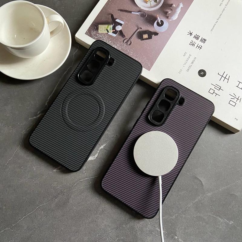 Magnetic Case for Infinix Hot 60 Pro 60i 50 Pro 50i Plus 4G 5G Cover PU Leather Carbon Fiber Texture Mag-safe Full Camera Shell